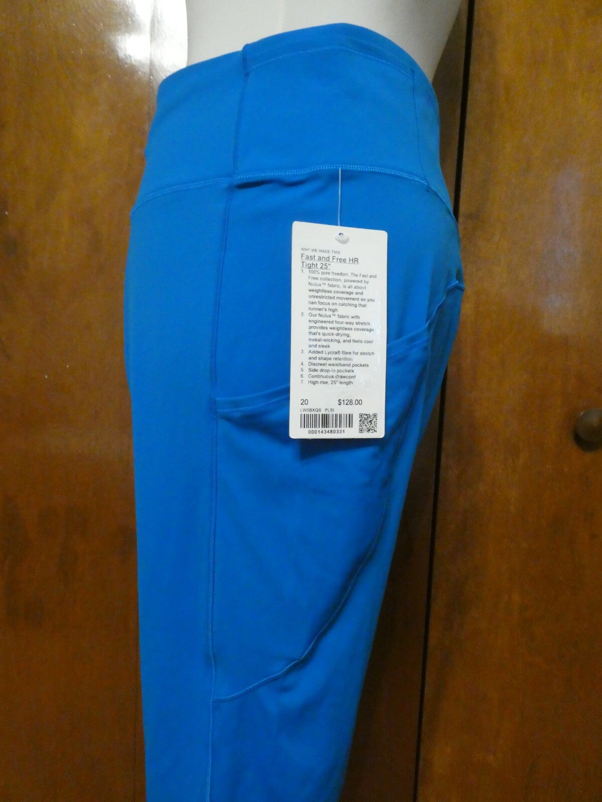 Lululemon Women’s Fast Free HR Tight Legging 25” Blue PLSI Size 20
