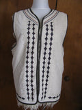 Free People Women's Almond Reversible Embroidered Faux Fur Vest Medium 