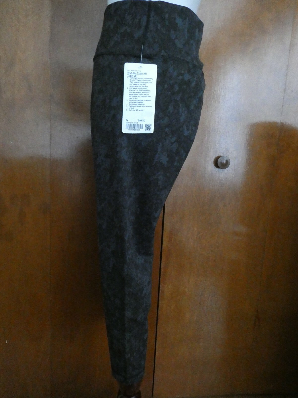 Lululemon Wunder Train Running Black/Gray Pant Tight 25"