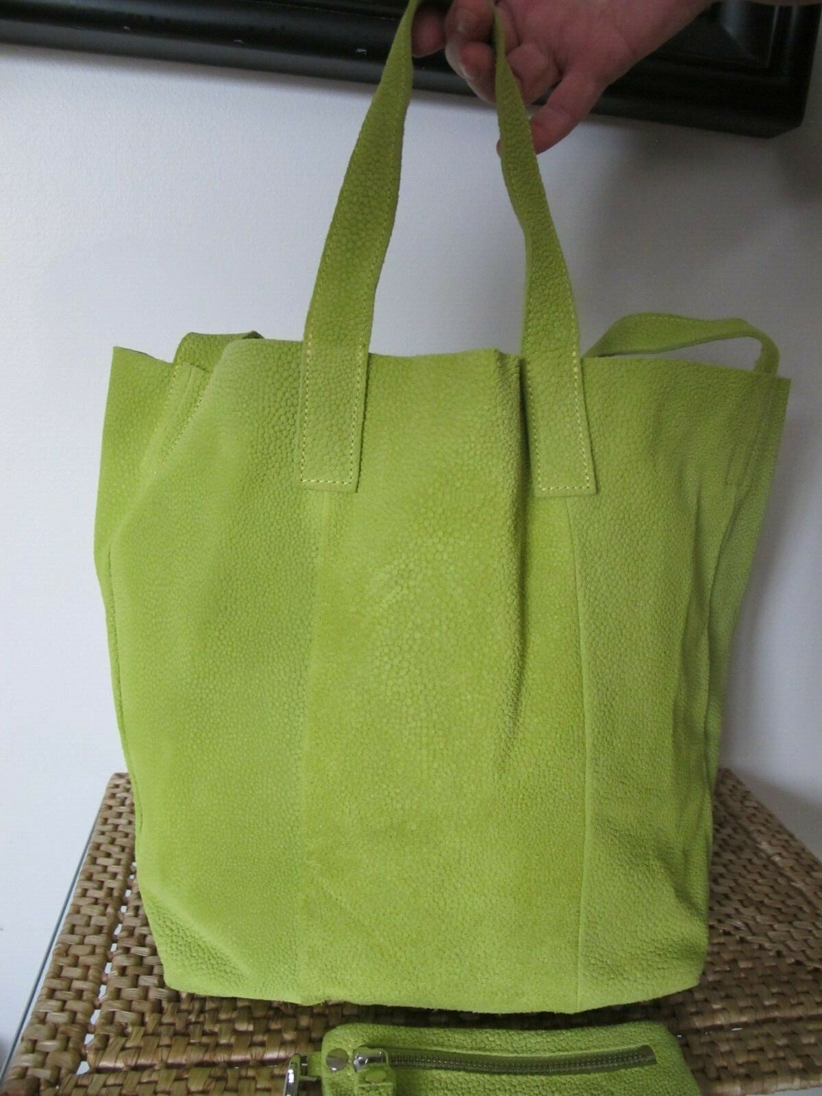 Anthropologie Lumi Women's Shoulder Bag Lime Genuine Leather