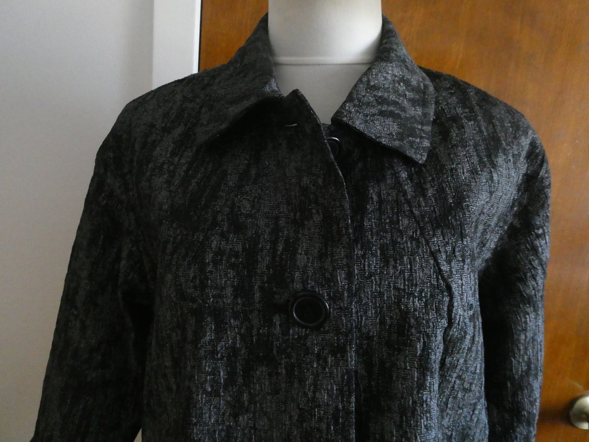 Linea By Louis Dellolio black/gray 4 Button with Pockets Blazer Jacket medium