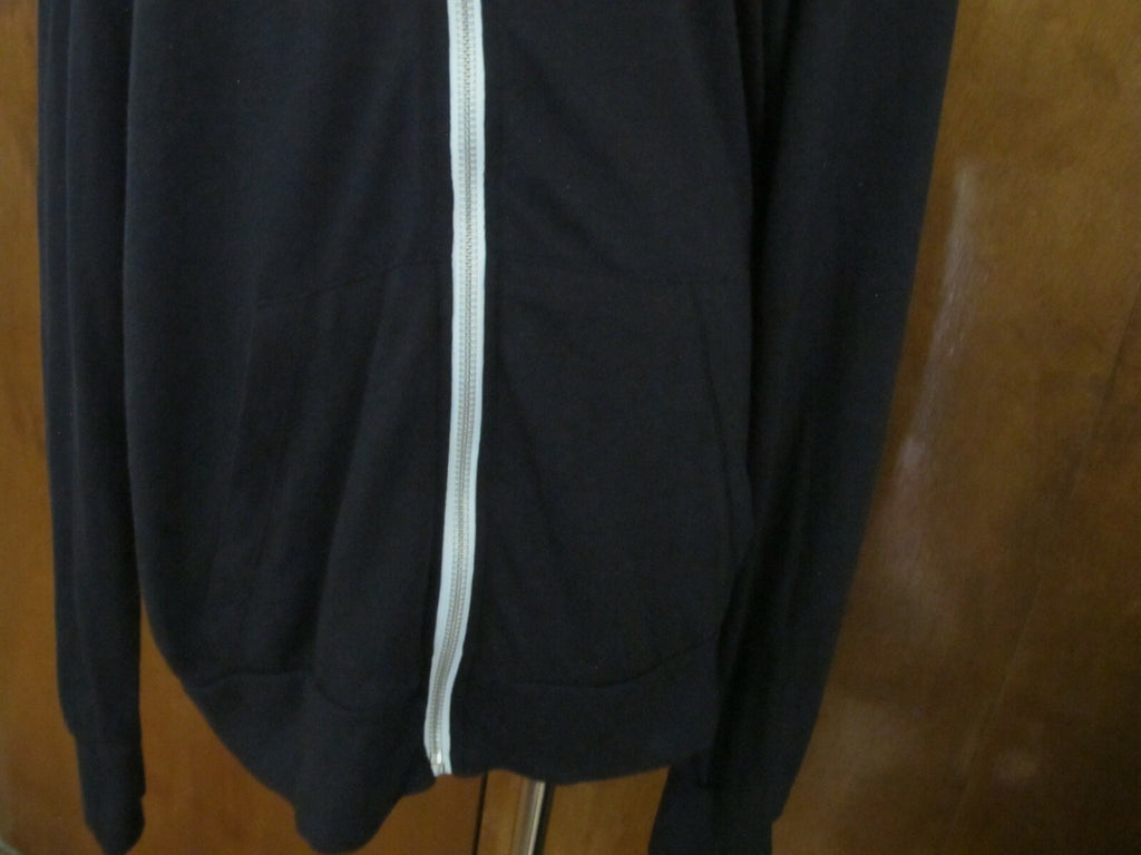 Alternative Women's Black Hood Full Zipper Sweater Large Pre Owned