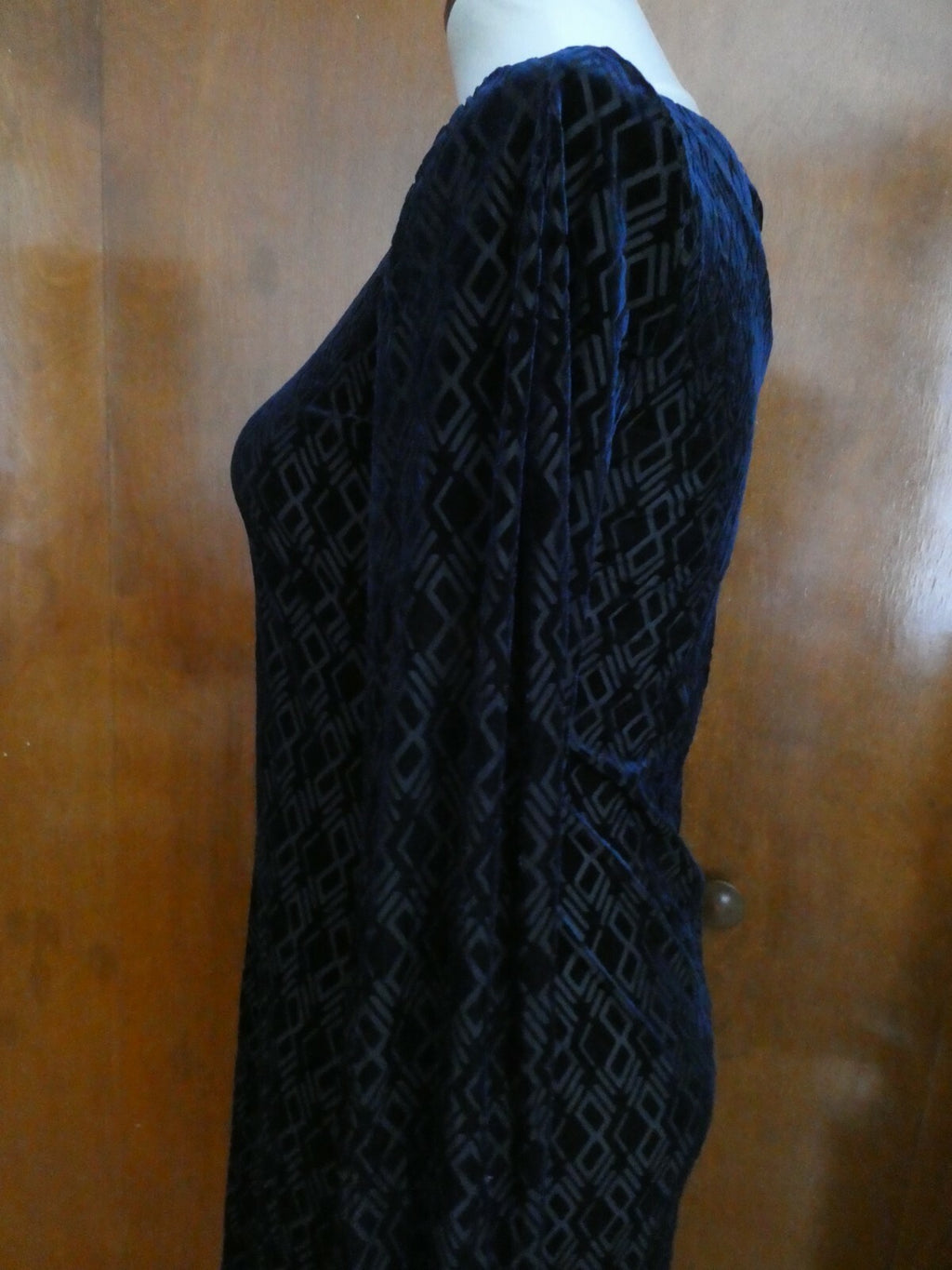 Ralph Lauren women navy velour evening dress PM
