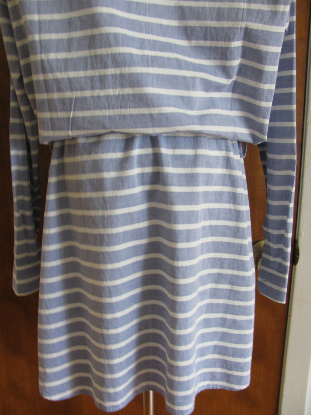 Gap Women’s White/Gray  Cotton Long Sleeves Dress New