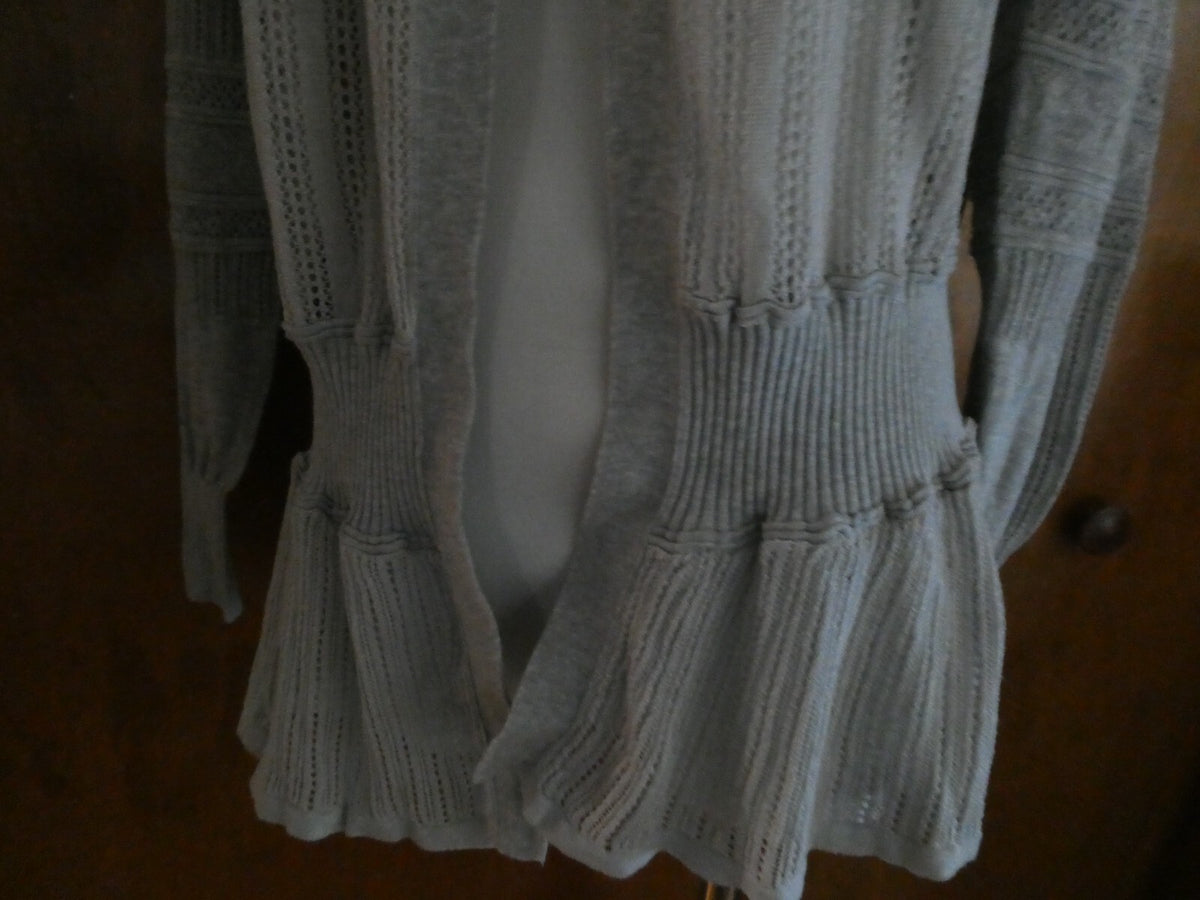 Authentic Burberry Women's Open Front Long Sleeve Gray Cardigan Small