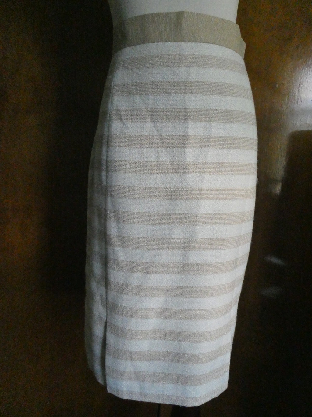 Kay Unger beige women's stylish lined skirt size 14