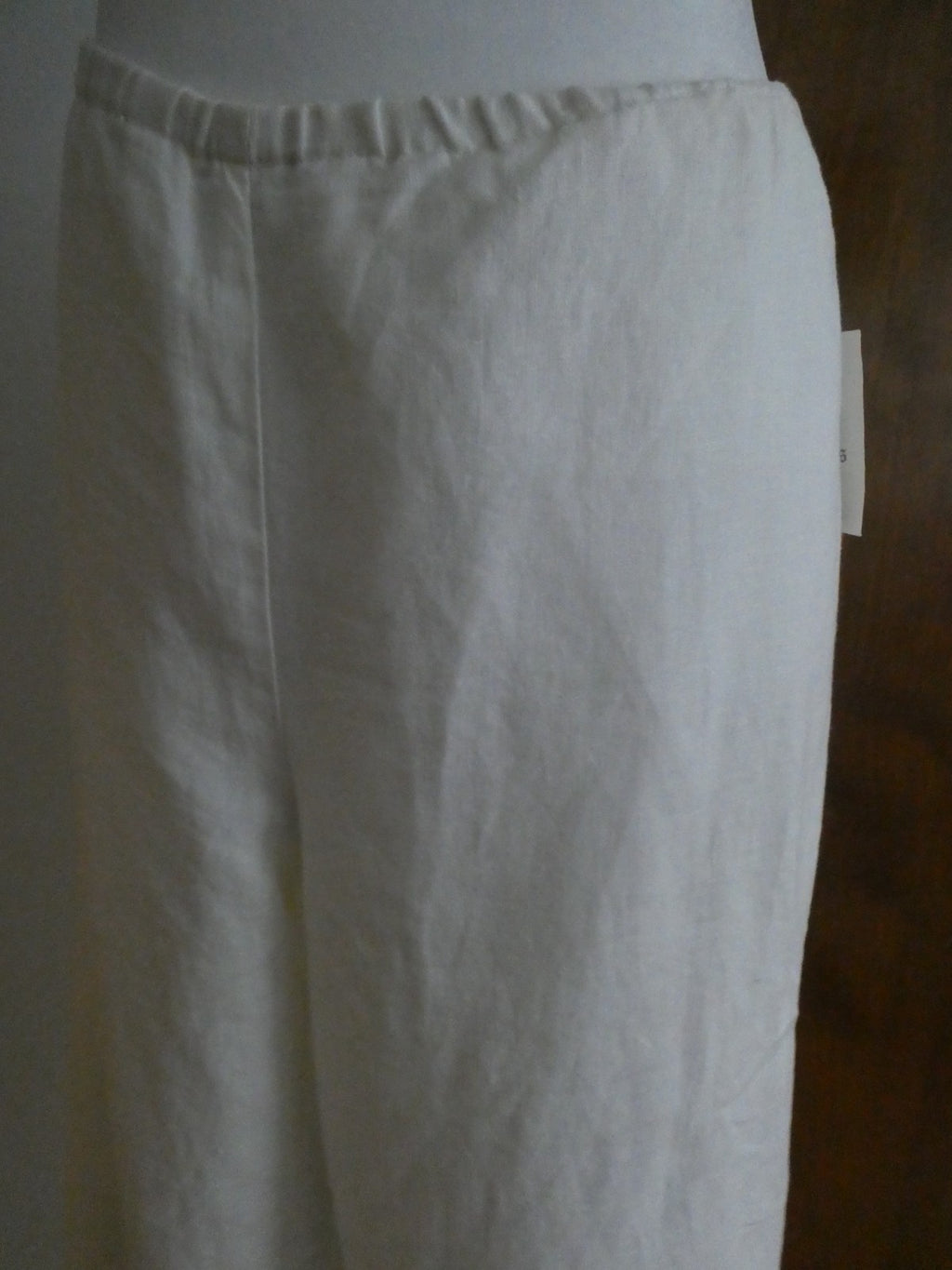 M Collection 100% Linen Pants Women Size 14 White Wide Leg Fully Lined NWT