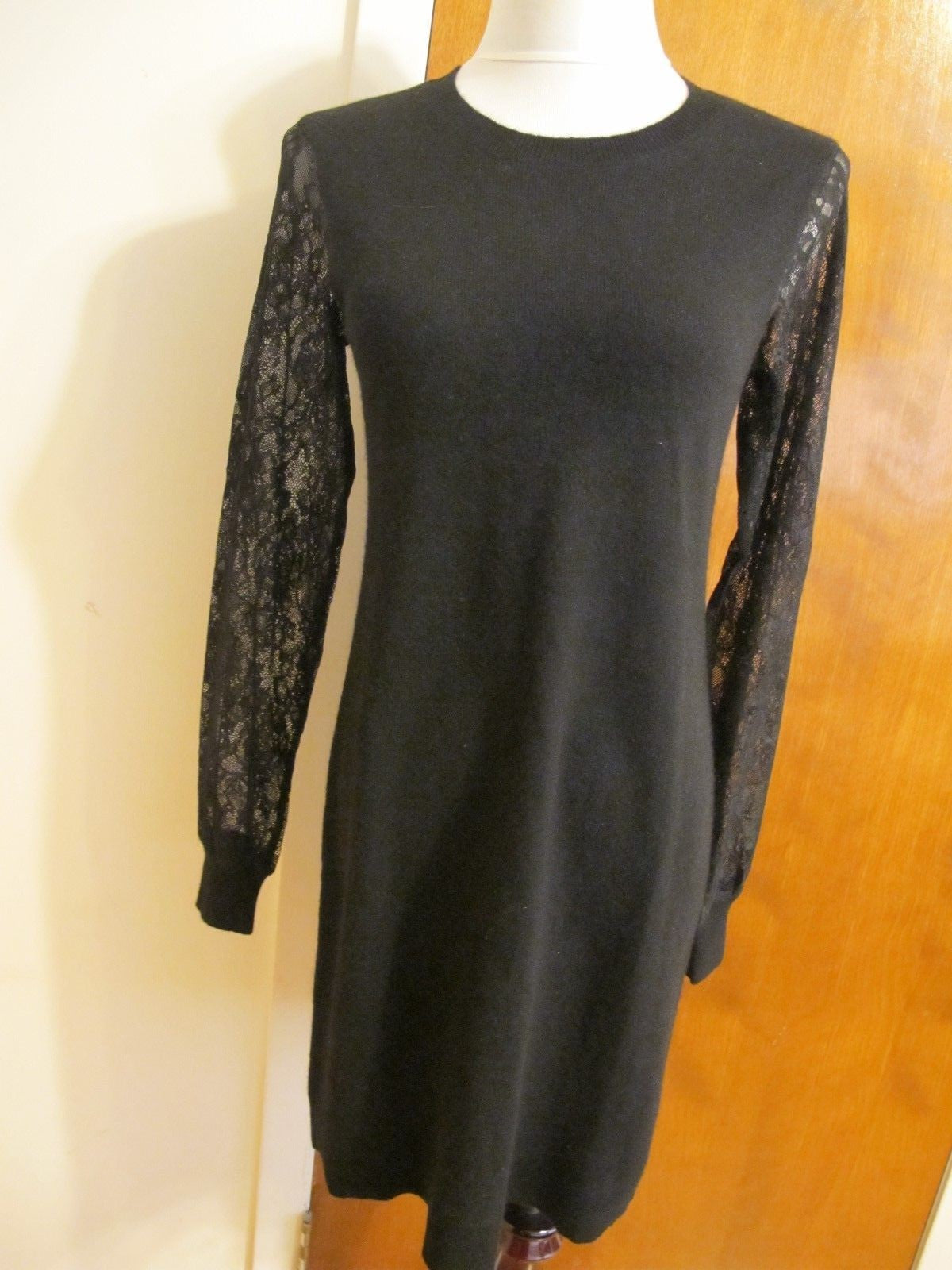 Bloomingdale’s women’s black luxe cashmere classic evening sweater dress 