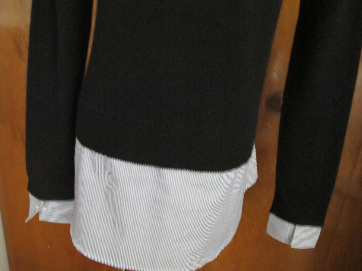 By Bloomingdale's Women’s Black Layered Look Cashmere Sweater Small NWT