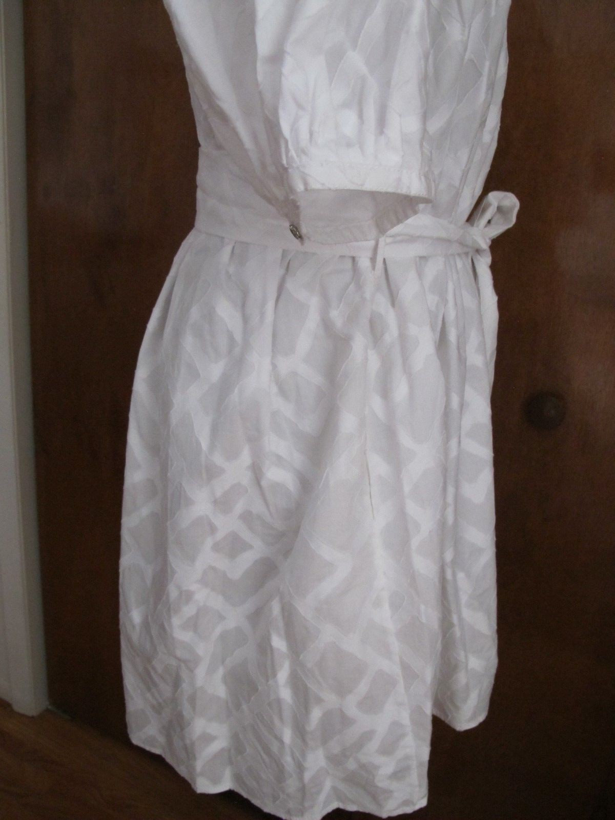 Catherine Malandrino Women's White Detailed Belted Dress 12 