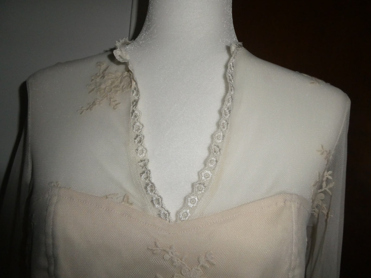 Women's tea stain embroidered lined evening top PL from Macys