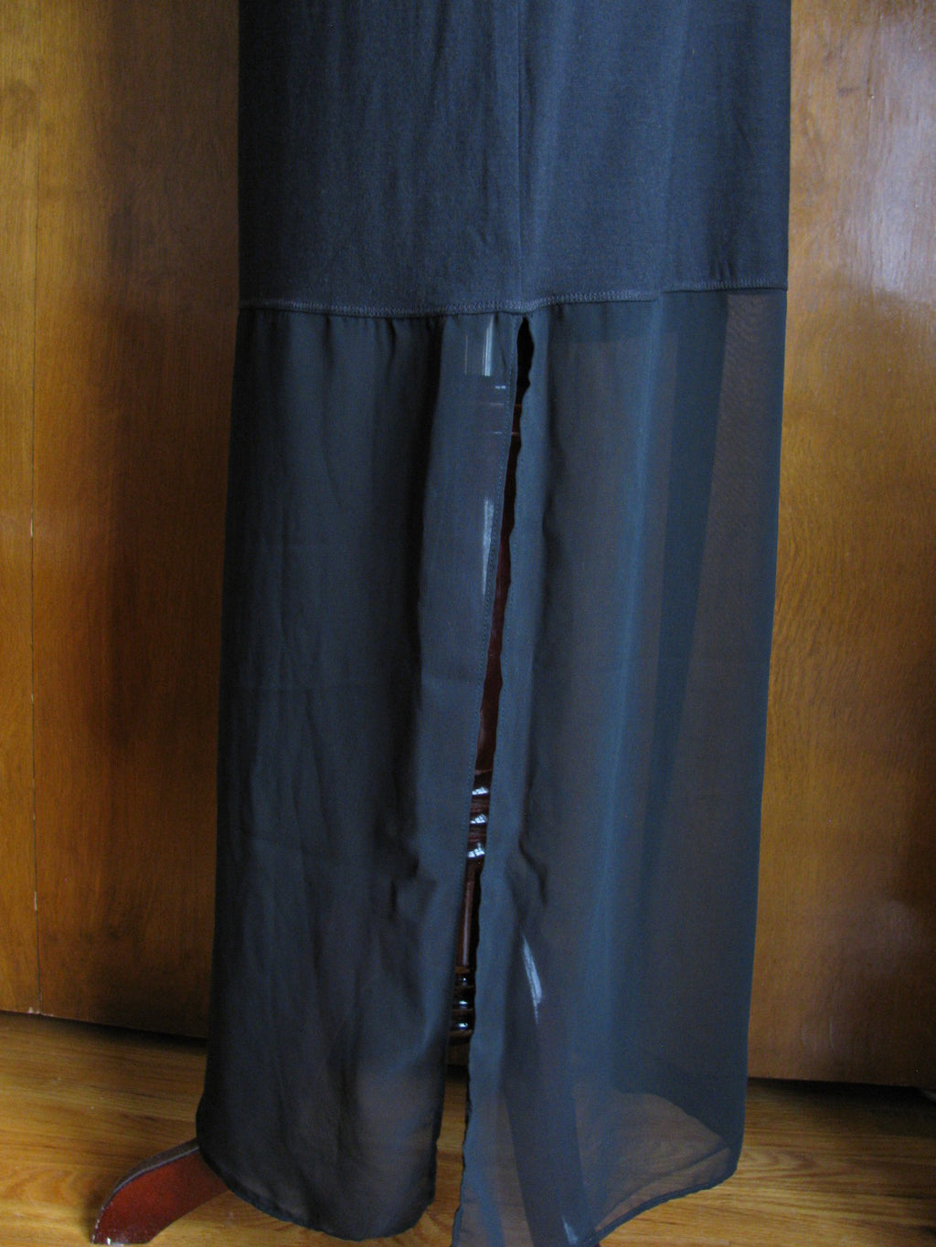 Rachel Roy women's black maxi stylish evening mesh dress size medium 