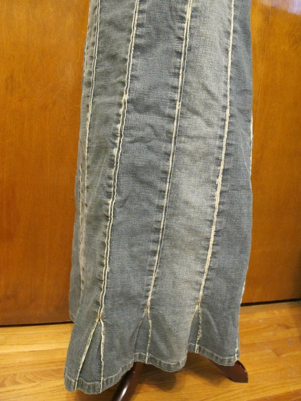 London Collection Women’s Denim Blue Fitted Skirt Size 38 USA 6 Pre Owned