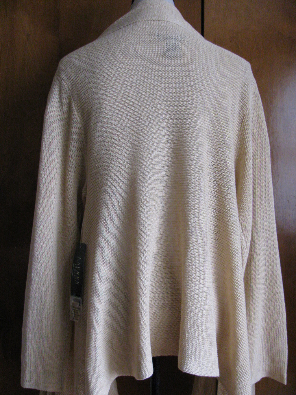 Ralph Lauren women's ivory linen kensing ruffled cardigan One Size NWT