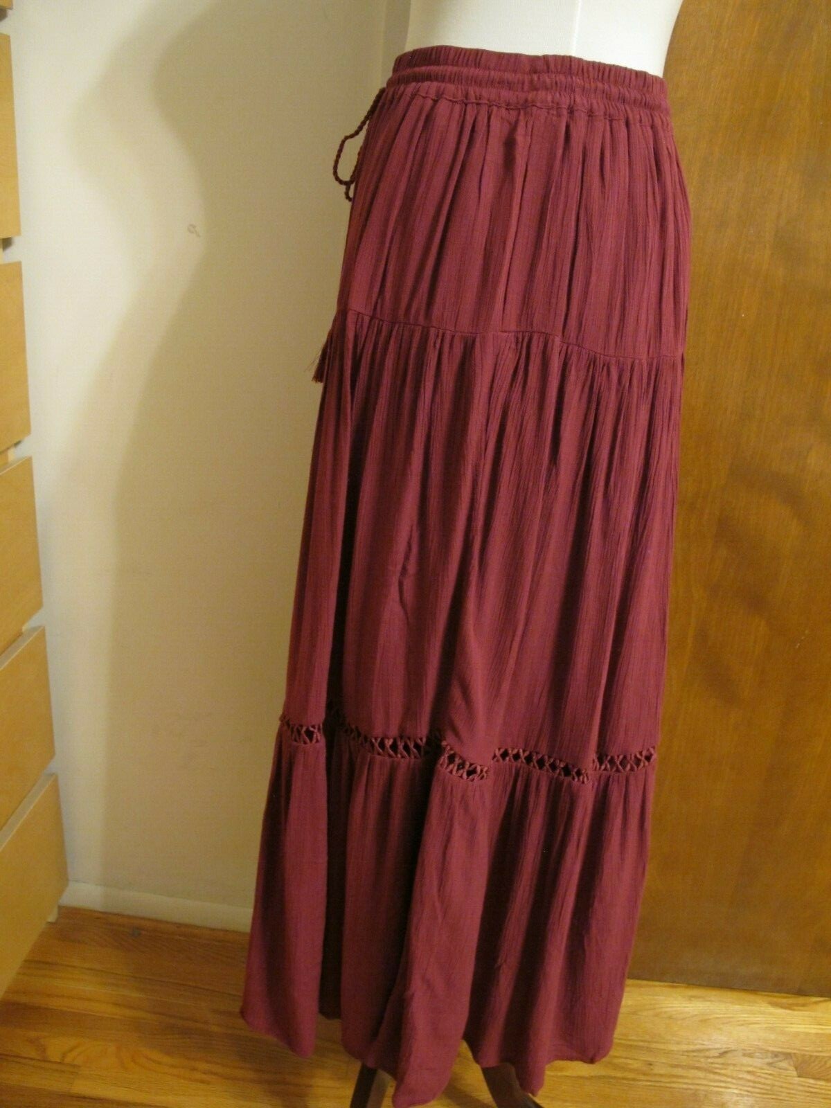 Gap Women's Burgundy Detailed Lined Skirt  