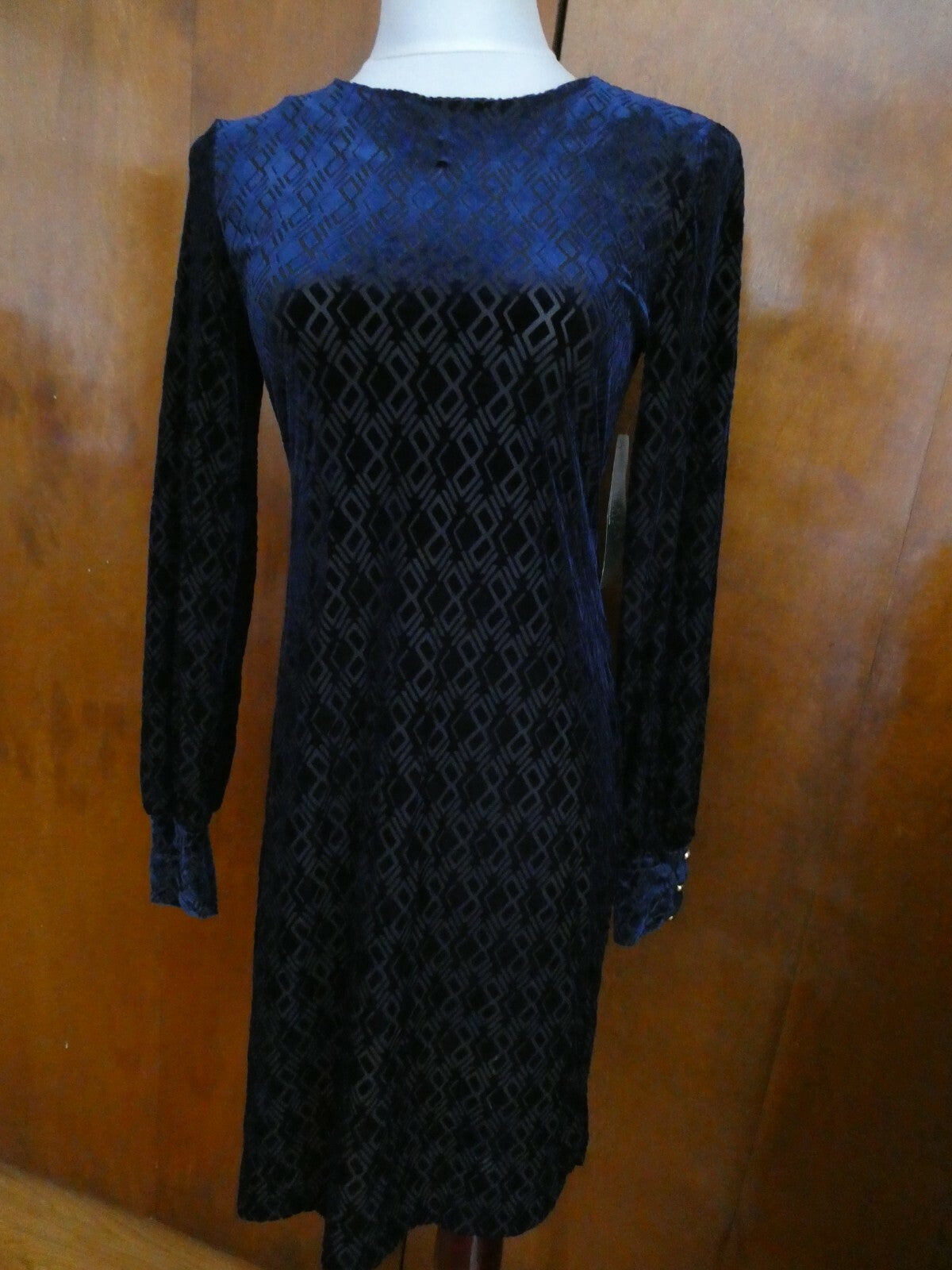 Ralph Lauren women navy velour evening dress PM