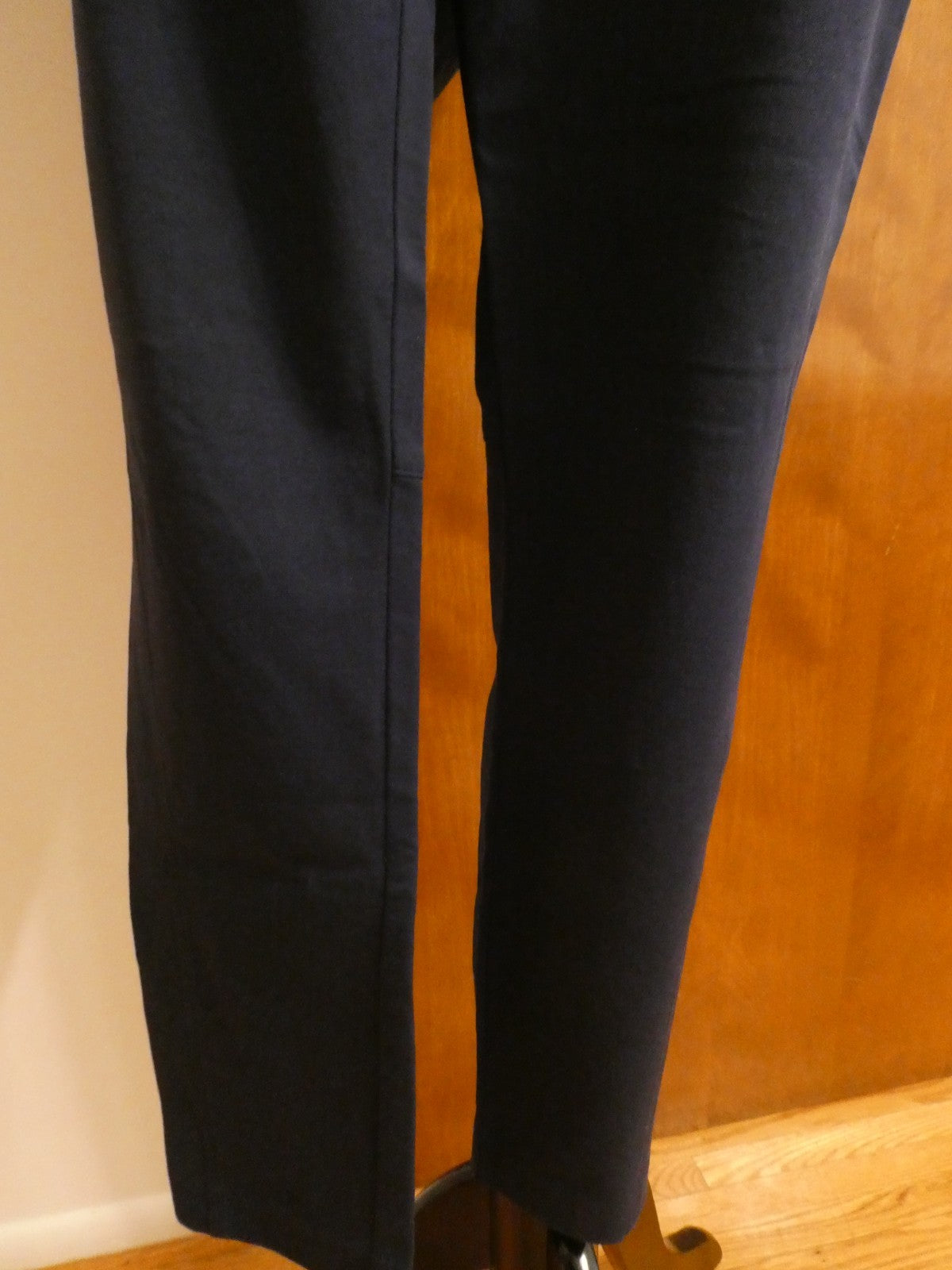 Ralph Lauren Women Navy-Blue Pants Size 14 Stretch Zip Pocket Slim Ankle Career
