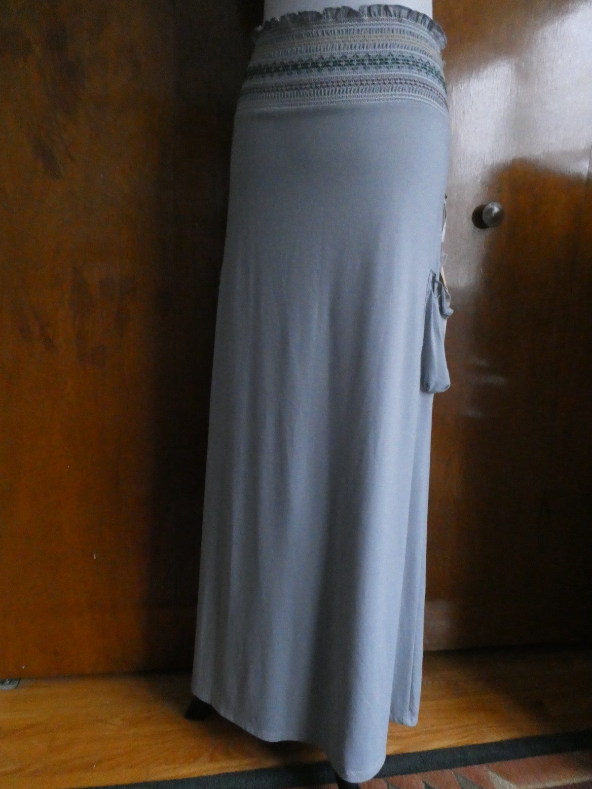 Mimi Chica women gray detailed skirt Large with pockets Large