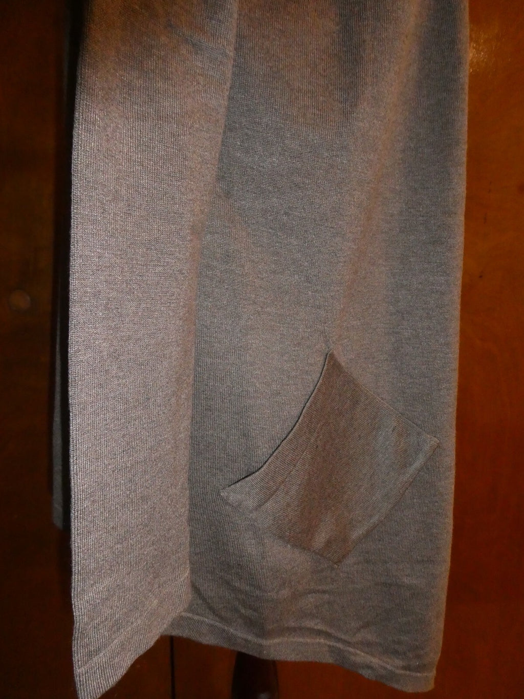 Linda Matthews Women's Brown Open Front Detailed Cardigan Large