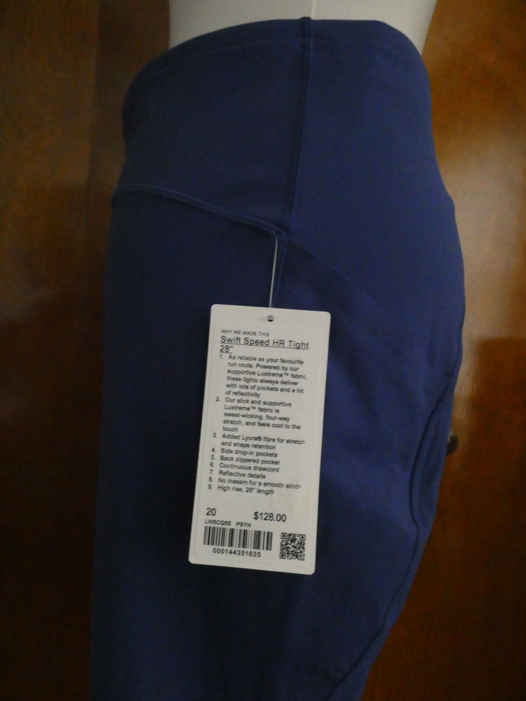 Lululemon Women's PSYH Blue Swift Speed HR Crop 28” Run Leggings Size 20