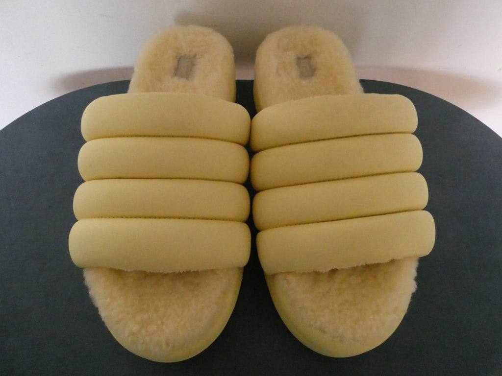 UGG Women Banana Yellow Maxi Sheepskin Platform Slide Women Size US 11