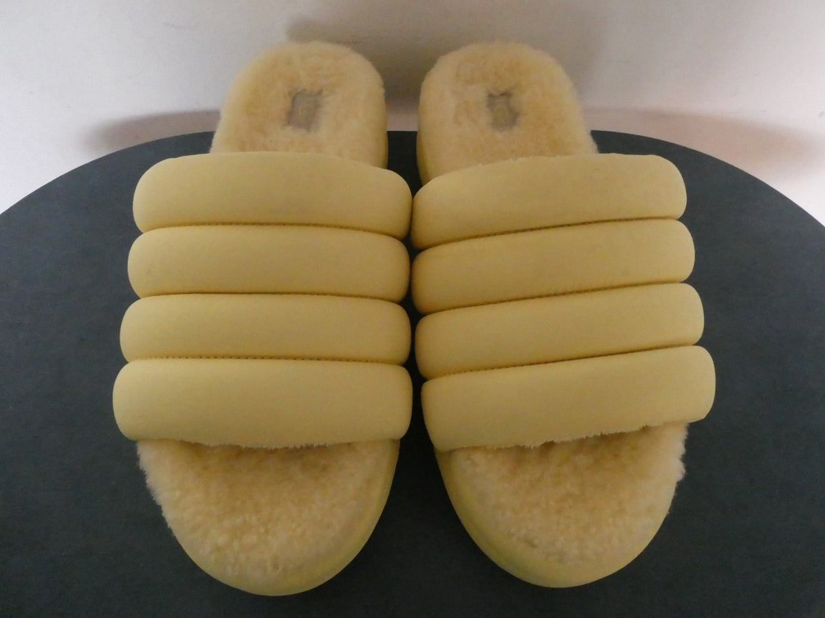 UGG Women Banana Yellow Maxi Sheepskin Platform Slide Women Size US 11