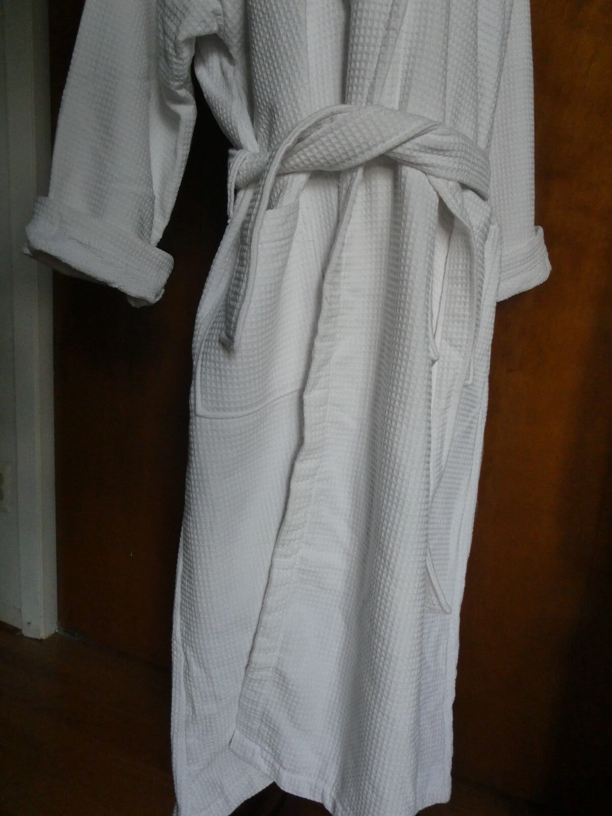 Chortex Luxury Women’s White Waffle Classic Turkish Cotton Robe Size S/M