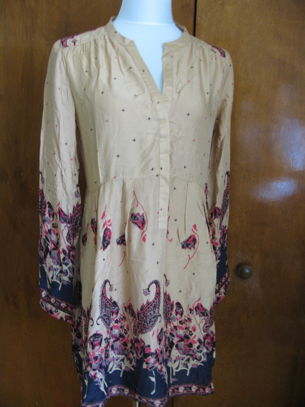 Free People Women's Gold Combo Dress Xsmall