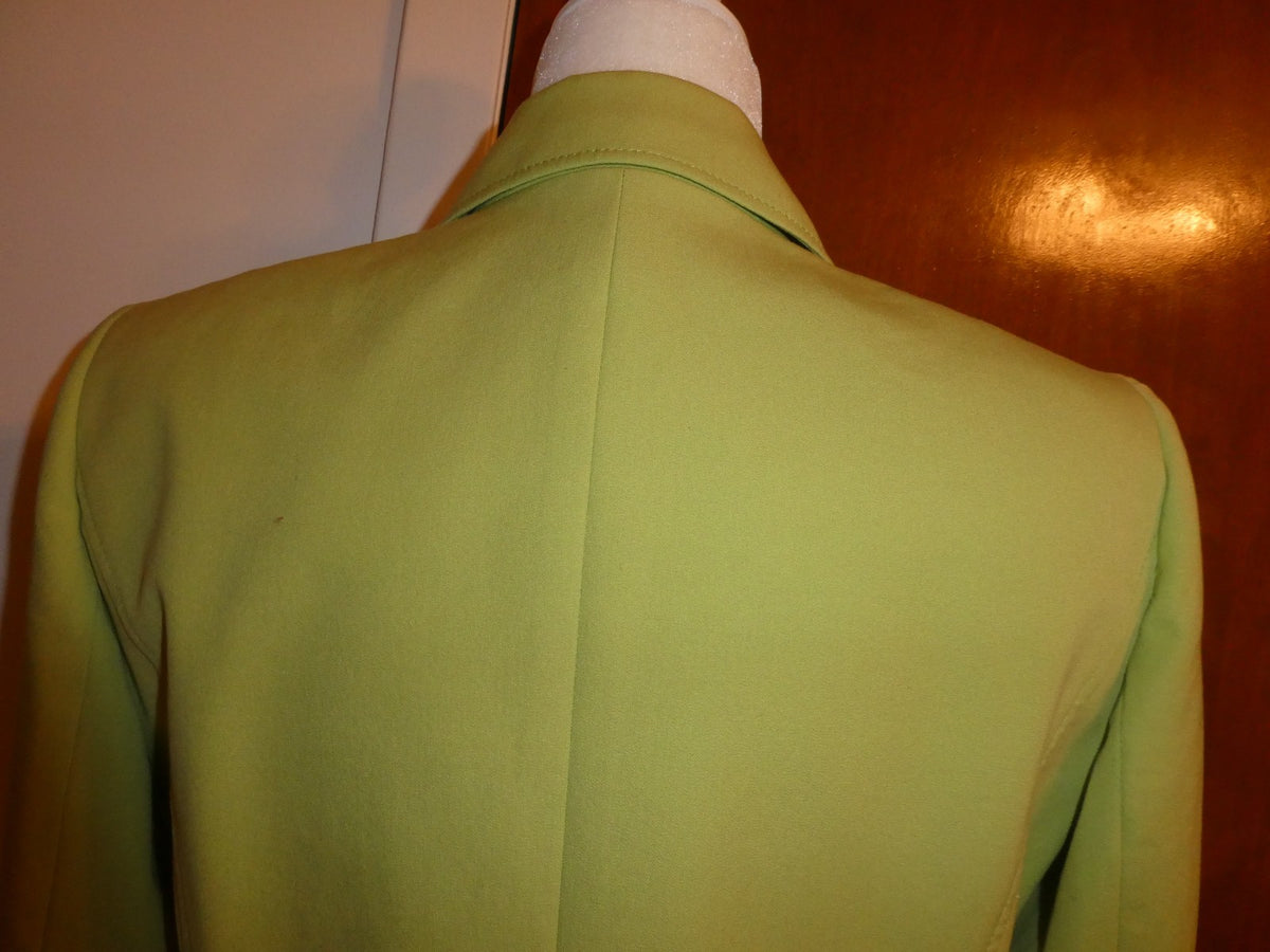 Tahari Arthur S. Levine Women's Blazer Jacket Lime Green Cotton Stretch Size 8