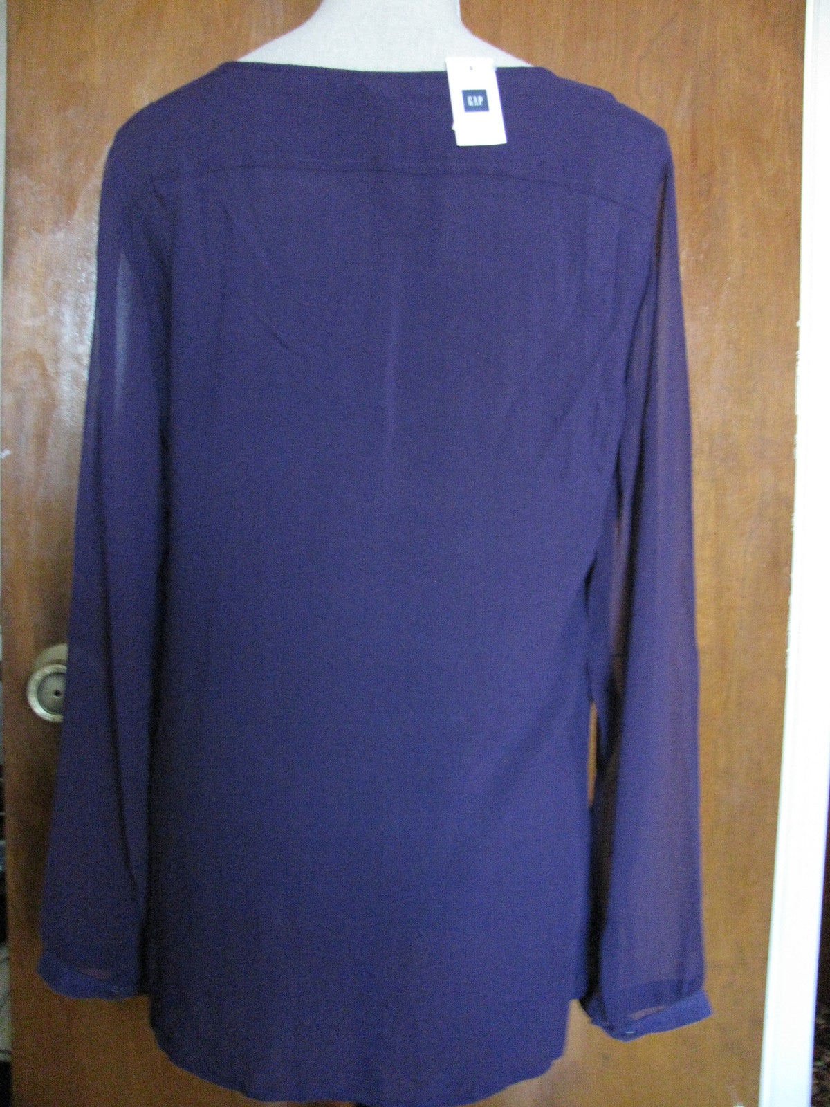 Gap Women's Dark Purple Lightweight Ruffle Detailed  Blouse XS