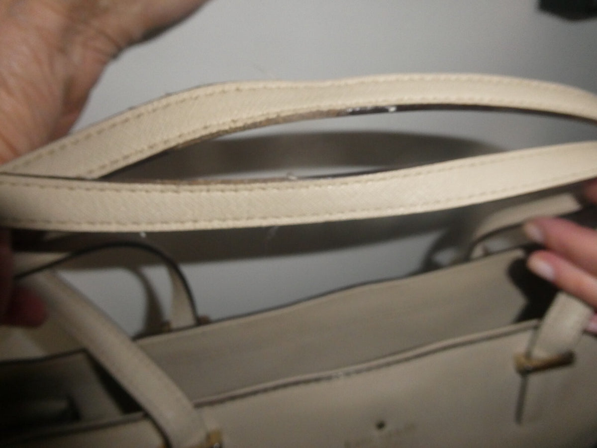 Kate Spade Women’s Cow Leather Shoulder Bag Purse Handbag Gray Large