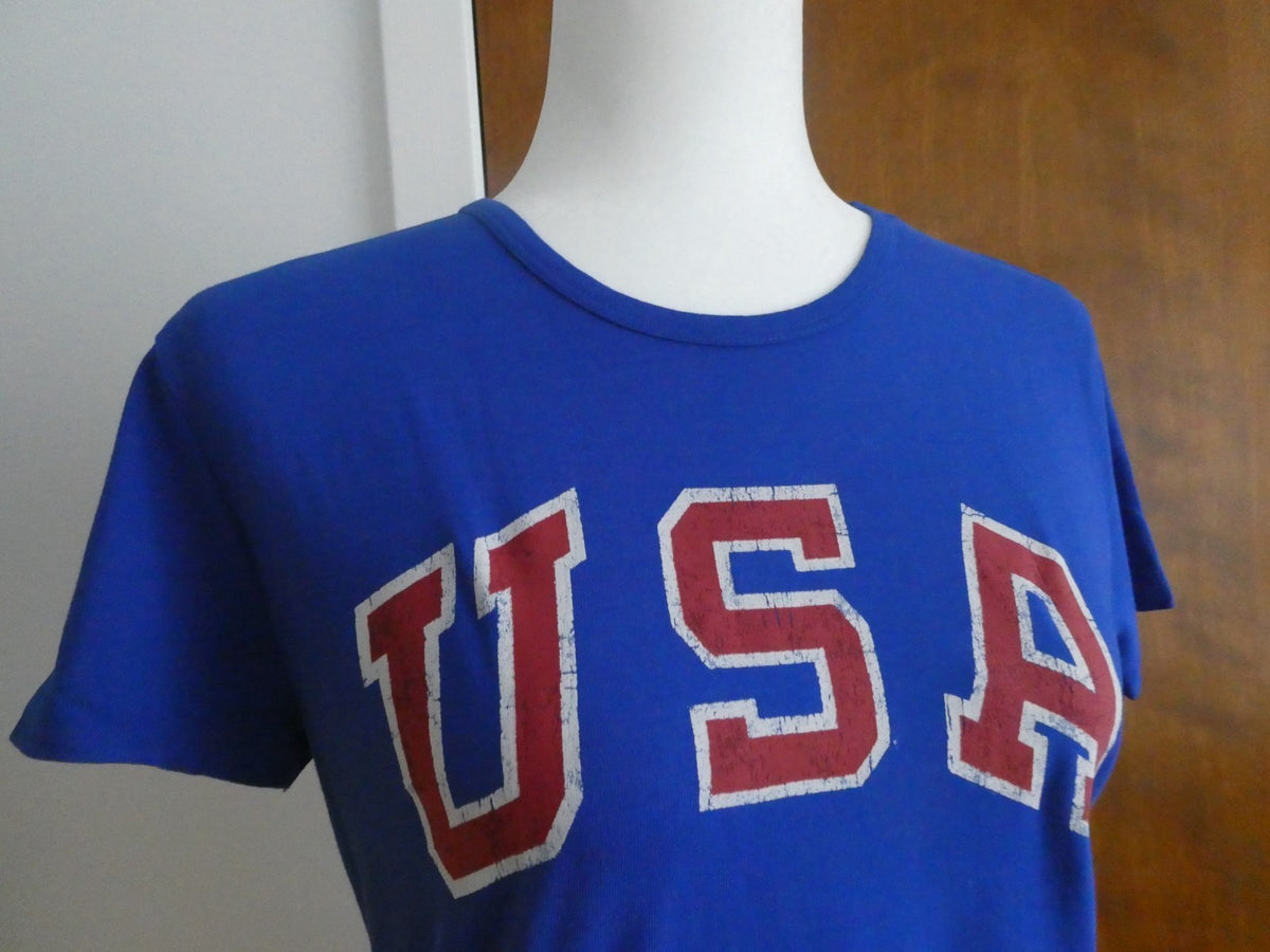 Polo Ralph Lauren 2016 Team USA Olympic T-Shirt Women Blue/Red Cotton Authentic