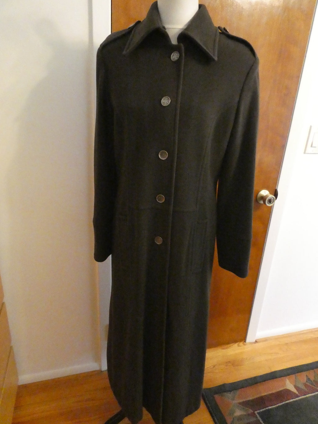 Marvin Richards Women's Long Wool Blend Coat Classic Winter Size 14(fit size8)