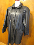 Pelle New York Milano Women's Black Real Genuine Leather Jacket Coat Medium 