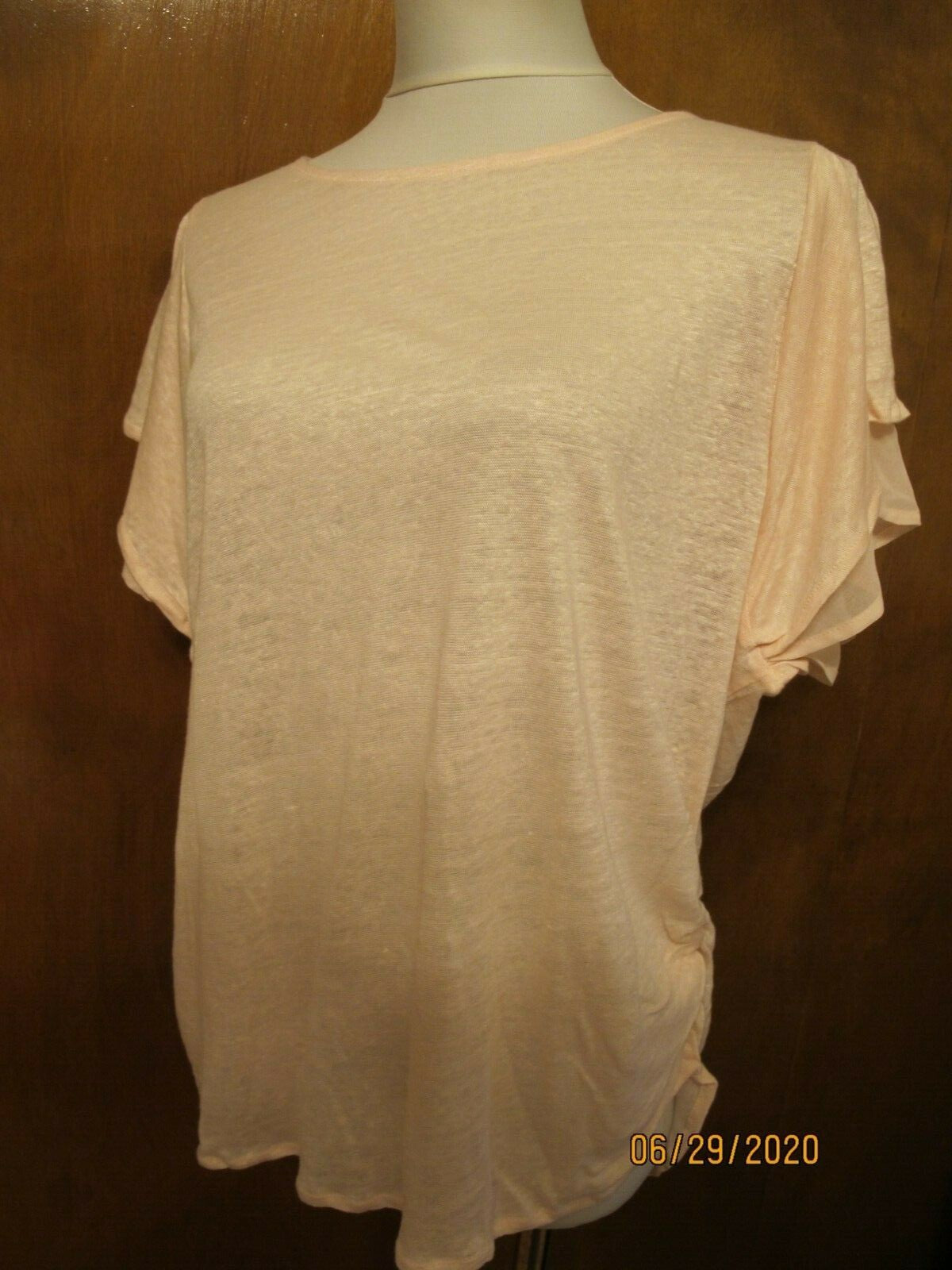 Anthropologie Eri +Ali Women's Rose Ruffled Linen Top