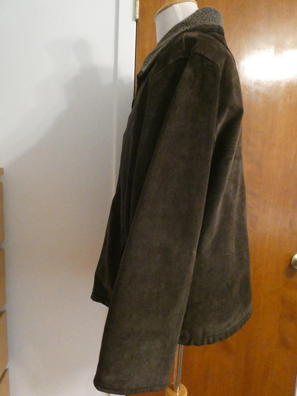Pacific Trail Men’s Brown Suede Leather Jacket Sherpa Lined Size XL