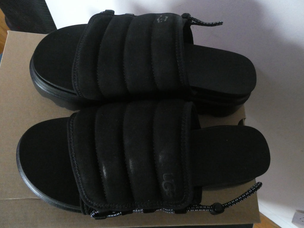 UGG Callie Platform Slide Sandals Black Women US 11 EU 42 New Chunky Lug Sole