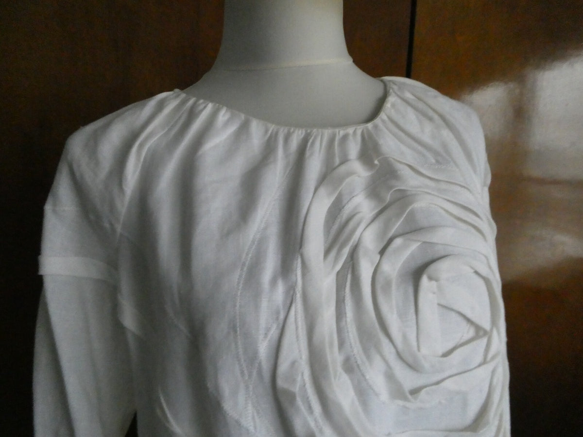 Joseph A. women's 100% linen white stylish detailed tunic top size 8