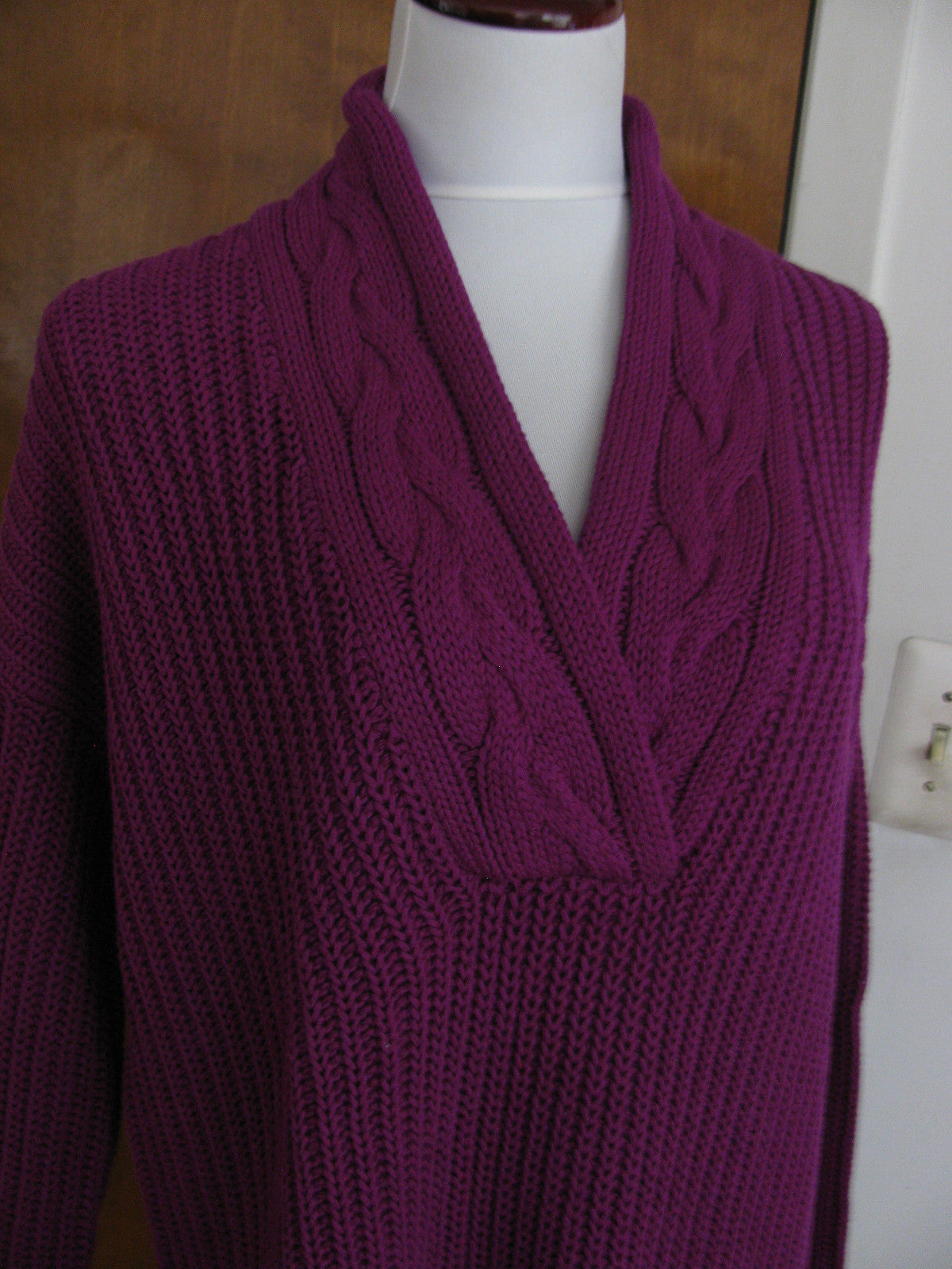 Lauren Ralph Lauren women’s purple V-neck cotton sweater New