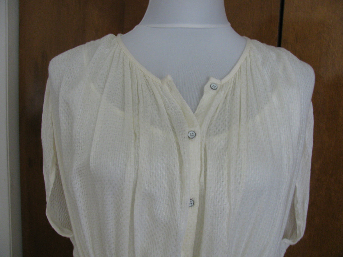 Free People women's off white soft rayon lined asymmetrical hem dress Small New