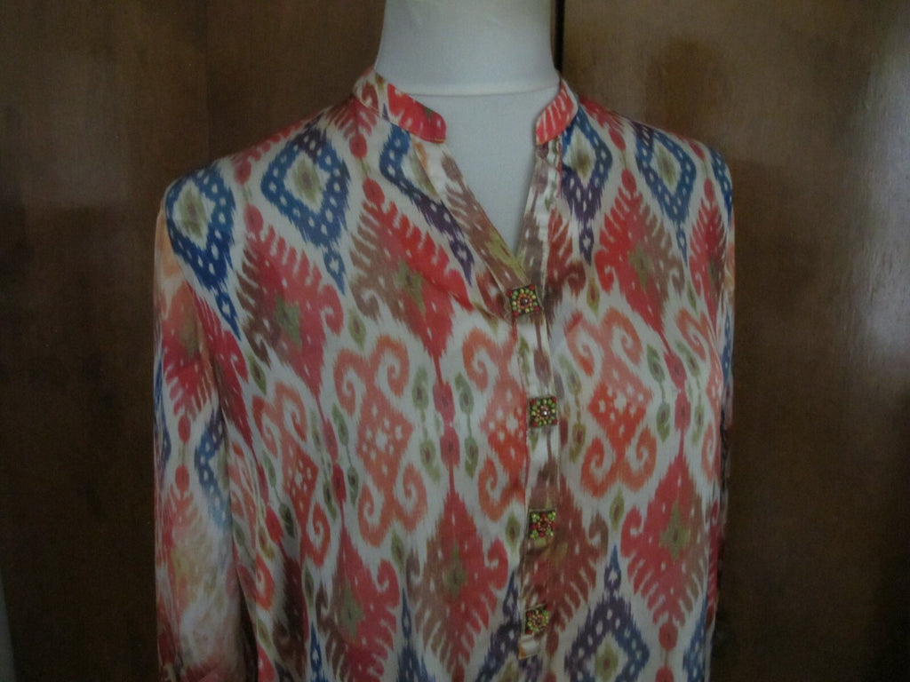 Lime Light Women’s Multicolor Tunic Top Or Swim Cover Medium