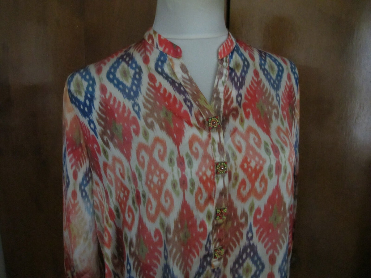 Lime Light Women’s Multicolor Tunic Top Or Swim Cover Medium