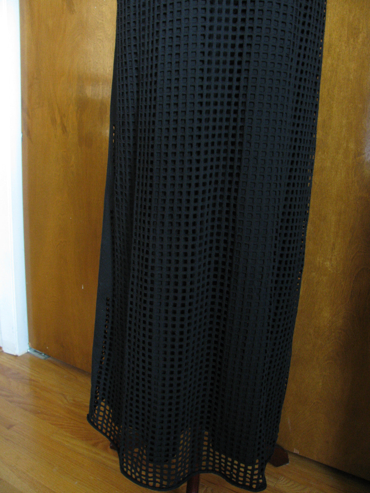Denim & Supply women's black perforated overlay maxi New dress 