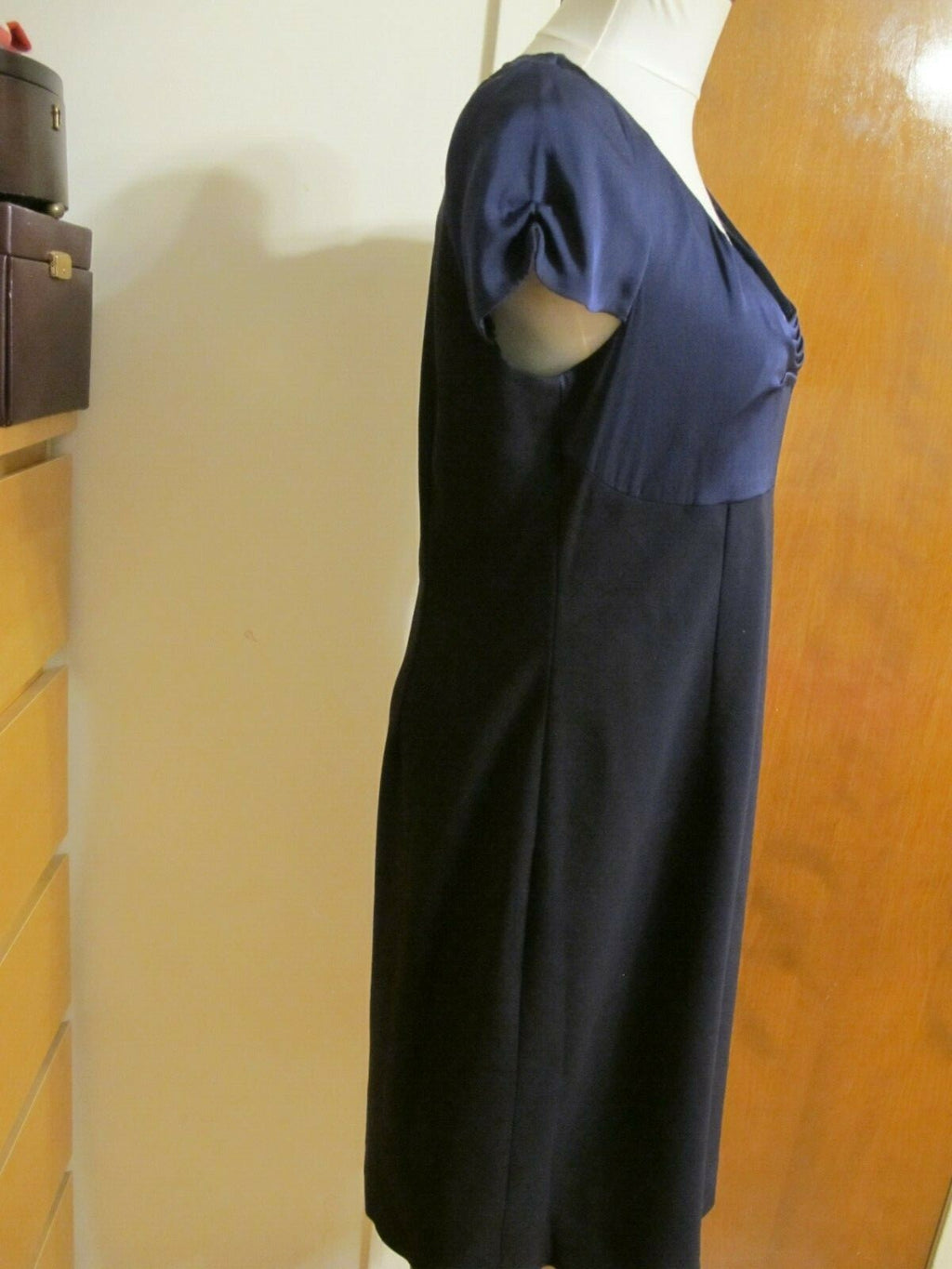 Elie Tahari Verida Women’s Navy Evening Lined Dress Size US 12 UK 16 IT 48