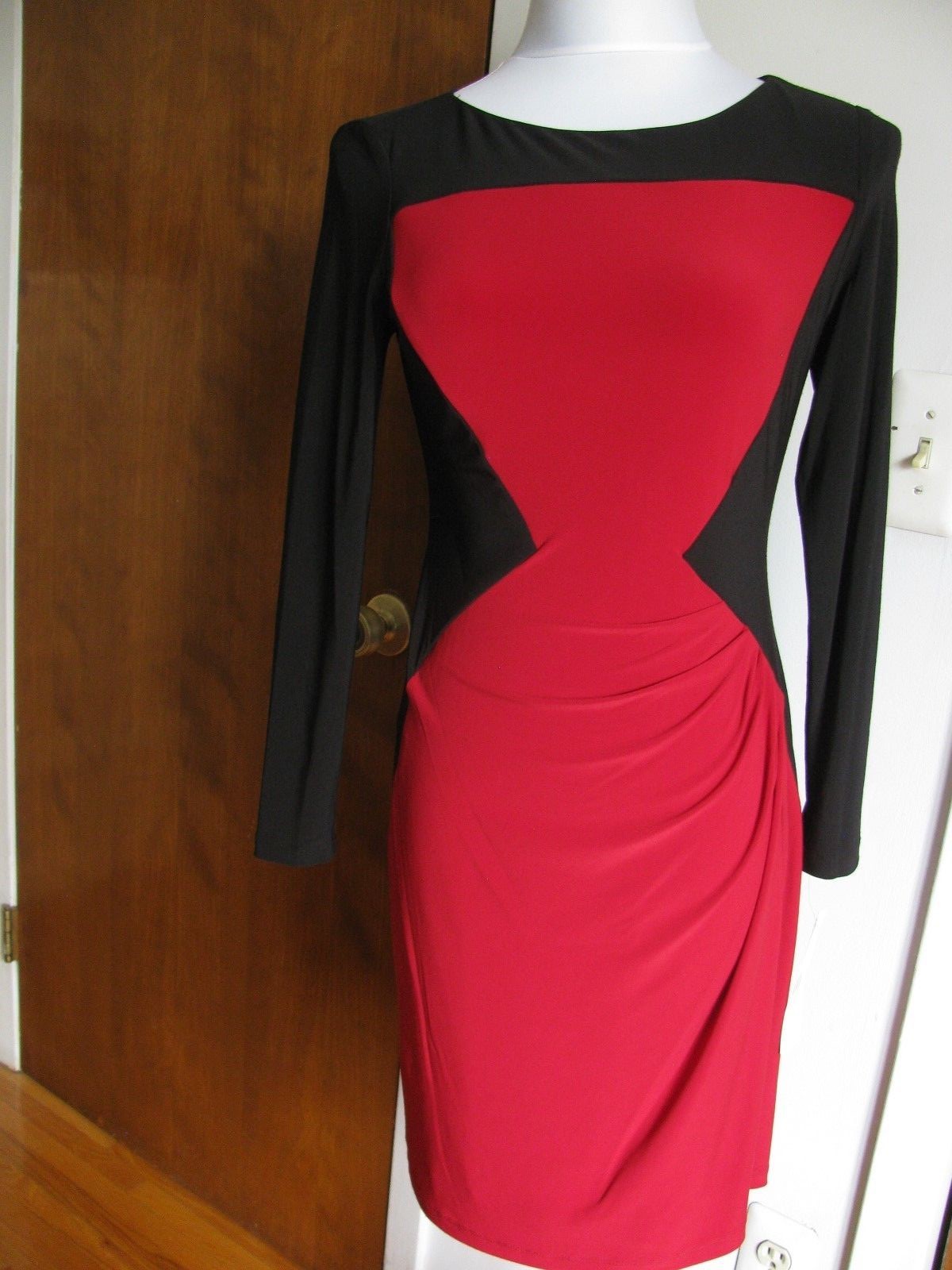 Ralph Lauren women's black red detailed dress New