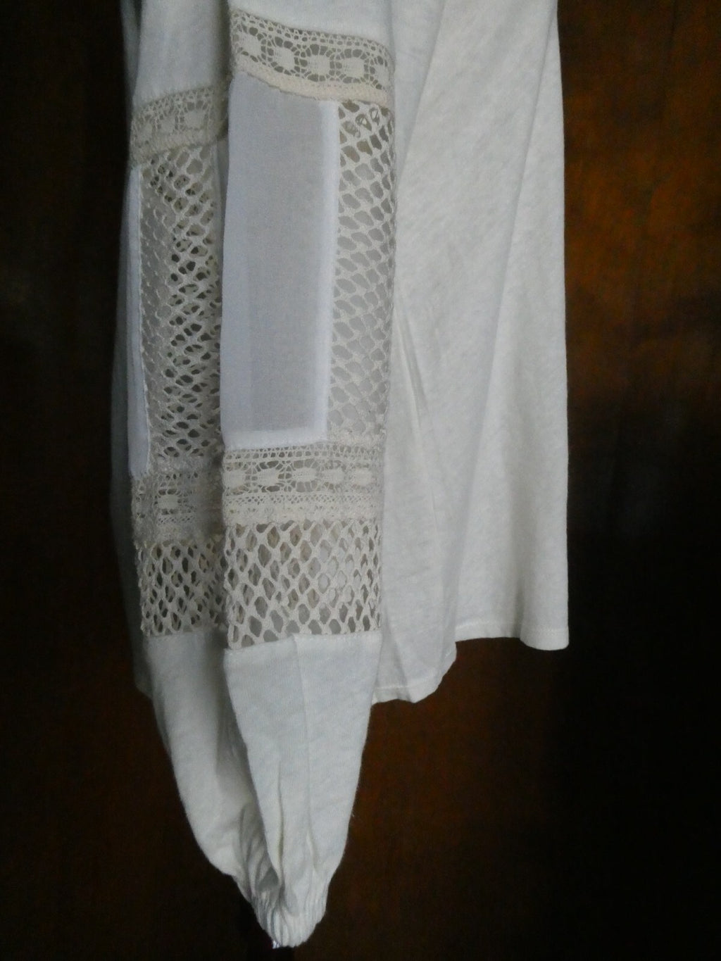 Anthropologie Guest Editor White/Cream Crocheted Long Sleeves Shirt Size Small