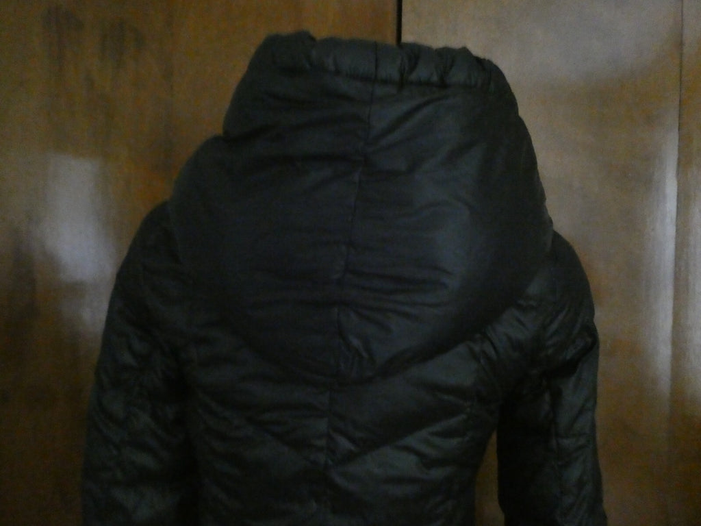 Tahari Women's Black Down Puffer Winter Detailed Coat Jacket Xsmall