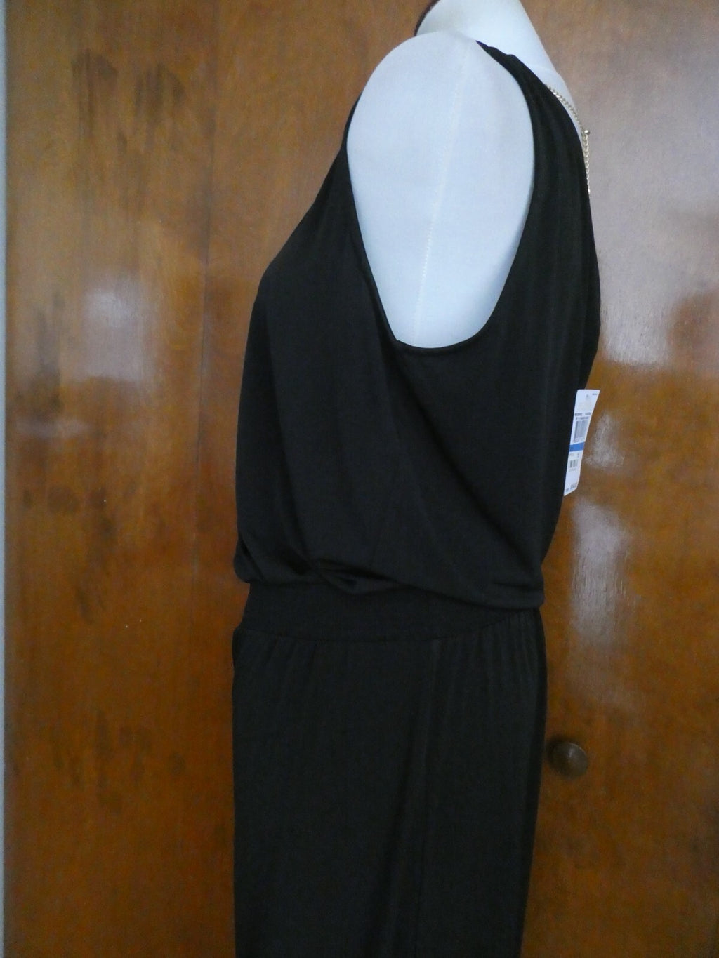 Michael Kors Women’s Black/Gold Jumpsuit Halter Sleeveless Xlarge