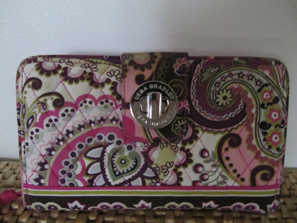 Vera Bradley Turn Lock Carry all wallet, clutch, multi color Wide 7.5” X Tall 5”