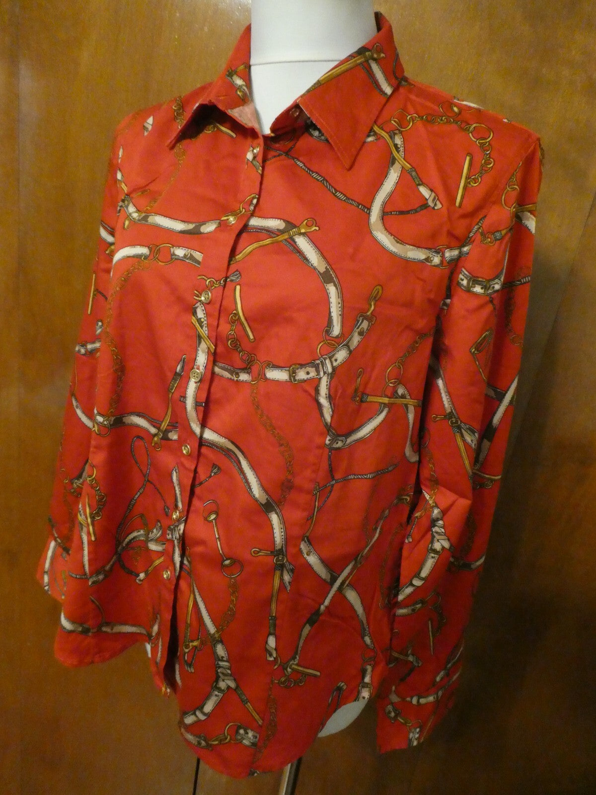 TALBOTS women's red multicolor long sleeveless cotton top size 16P